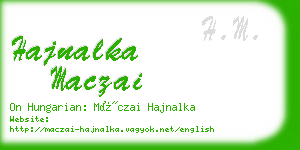 hajnalka maczai business card